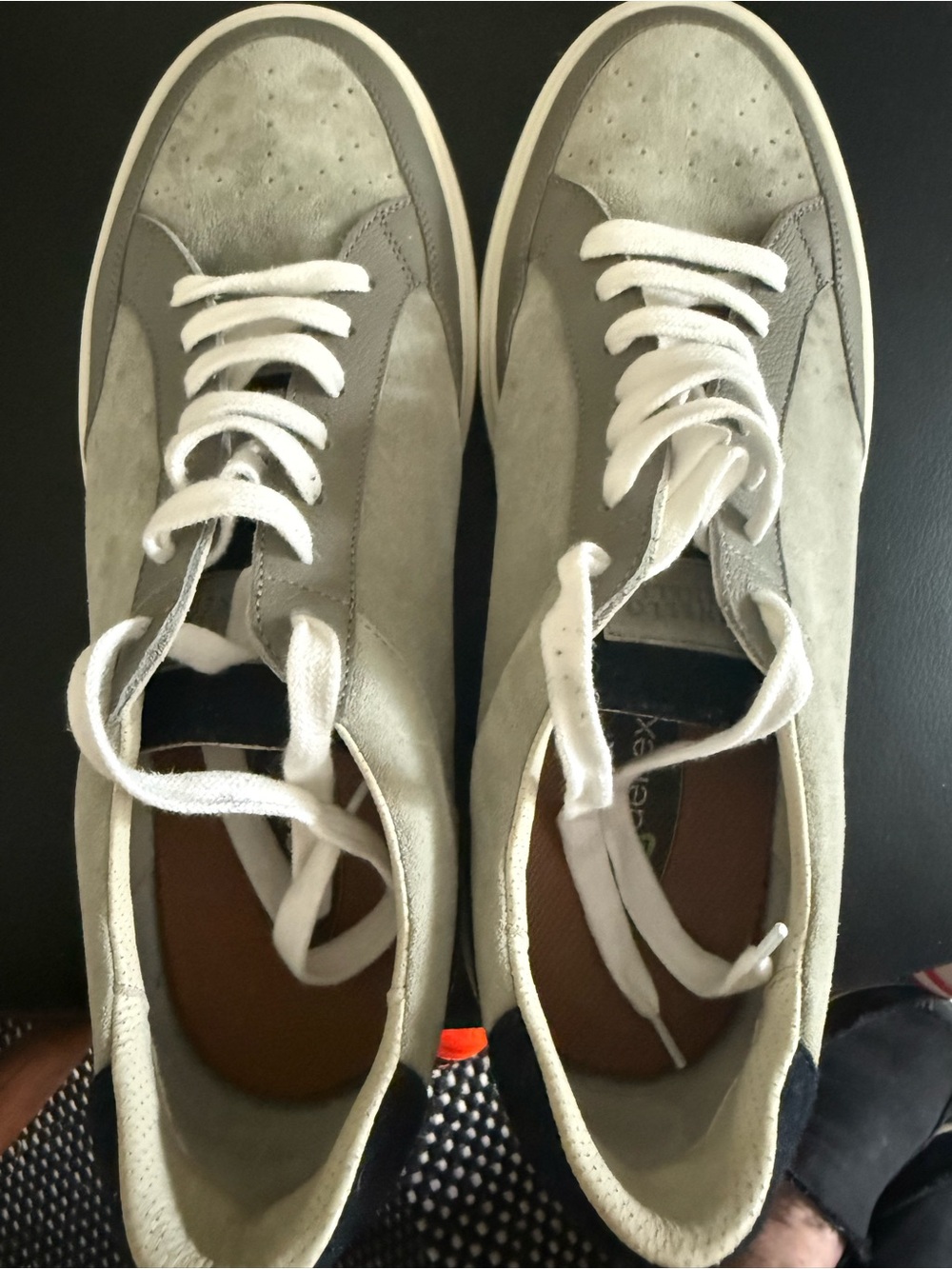 Brunello Cucinelli men’s light and dark grey suede and leather sneakers